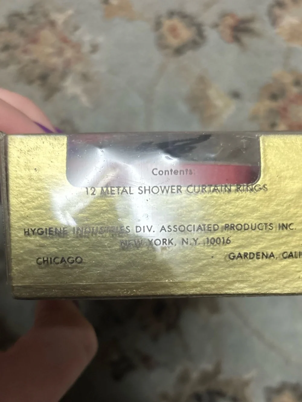 NIB Vintage Berkeley 12 Metal Shower Curtain Rings in Antique Gold